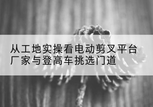 禄丰电动剪叉升降平台厂家-从工地实操看电动剪叉平台厂家与登高车挑选门道